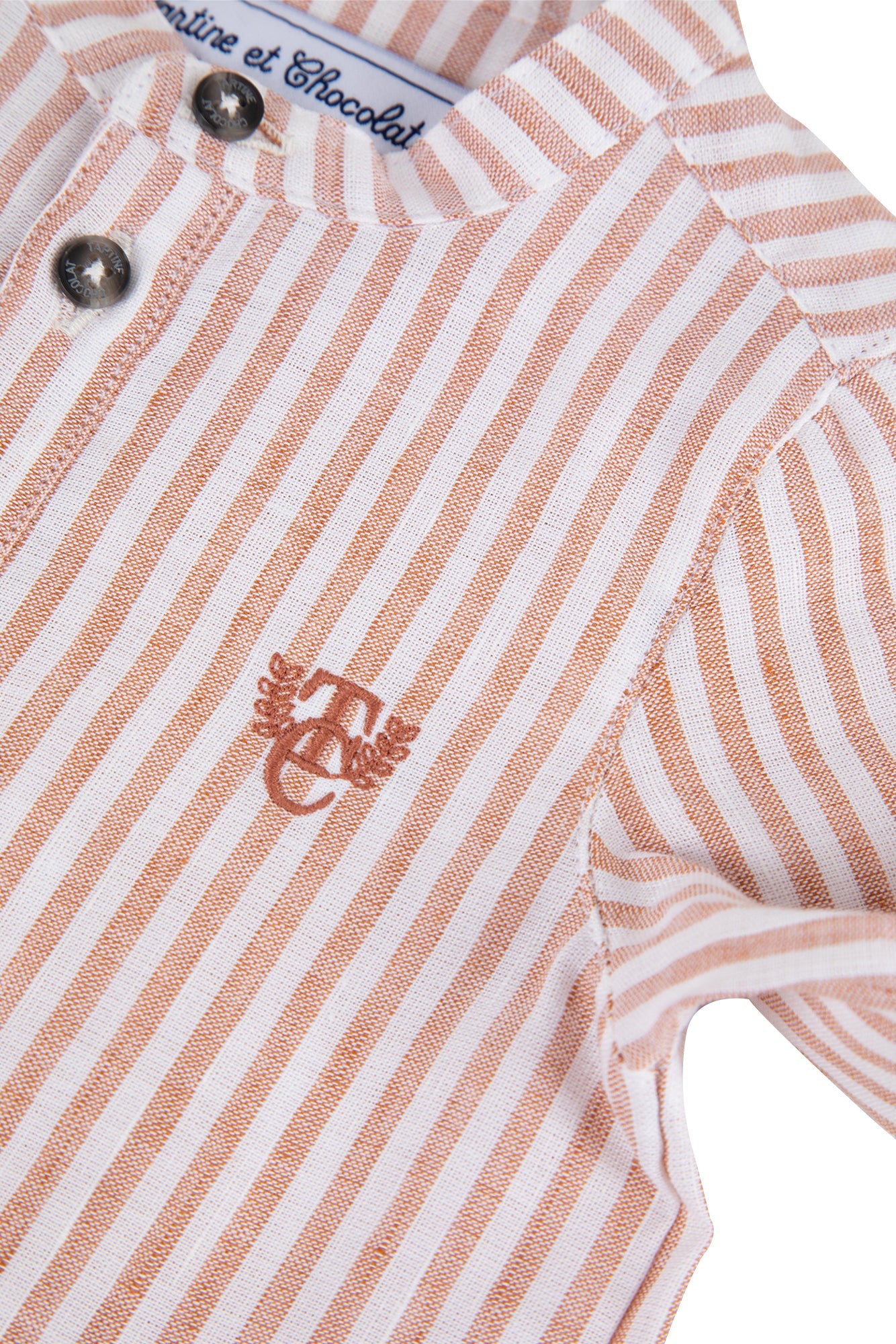 Baby Explorateur linen blend shirt - Terracotta