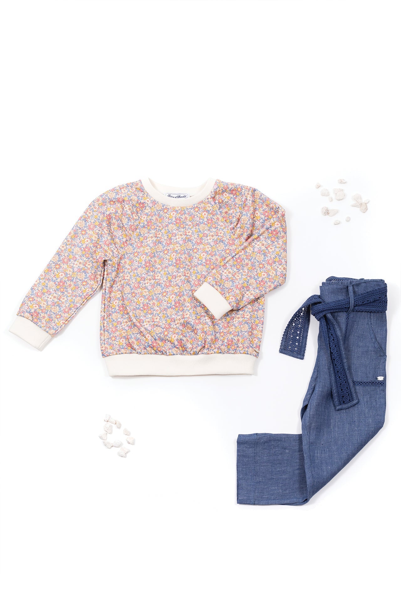 Sweat-shirt Jardin d'éte - Rose Moyen