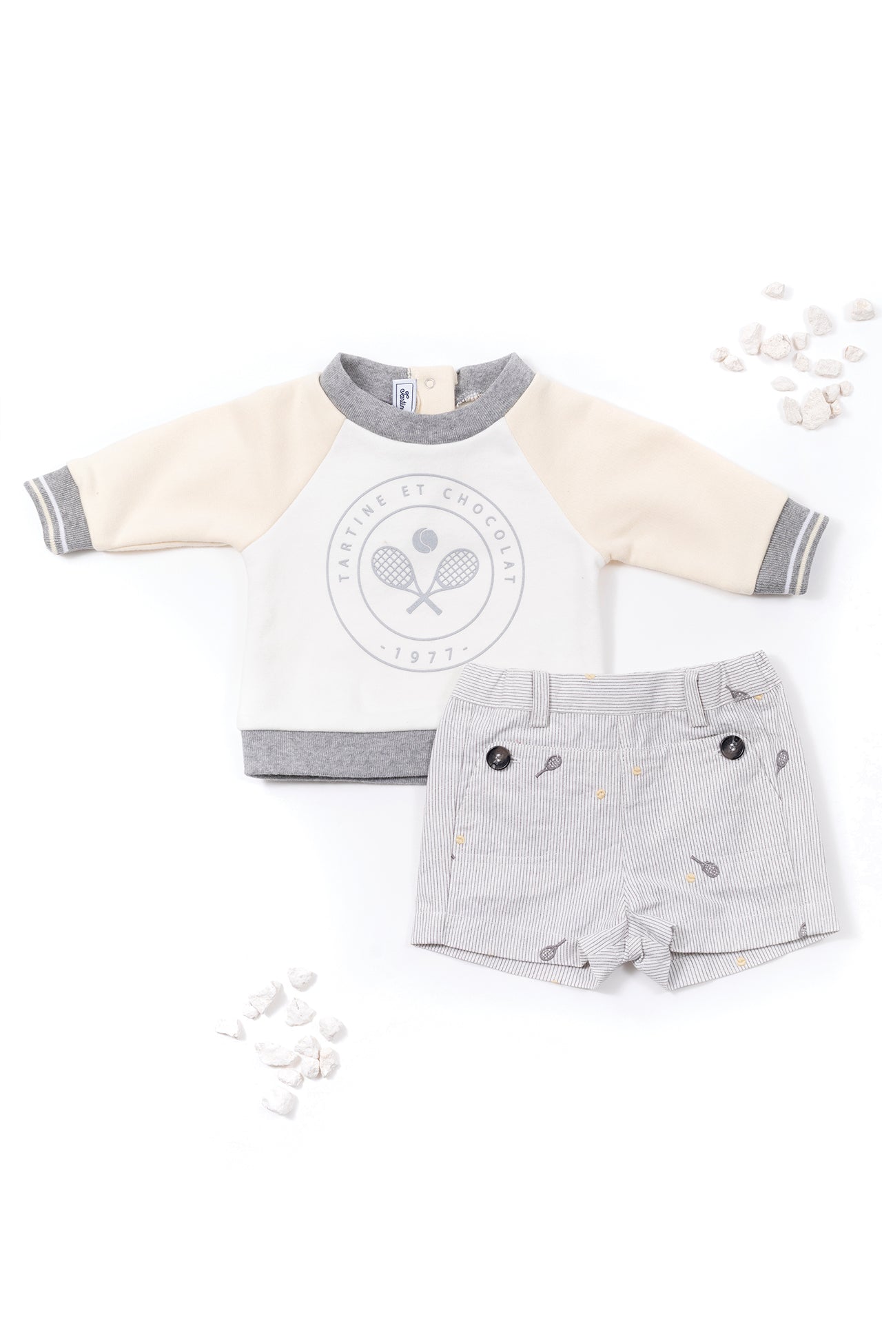 Baby Tc Club shorts in linen - White