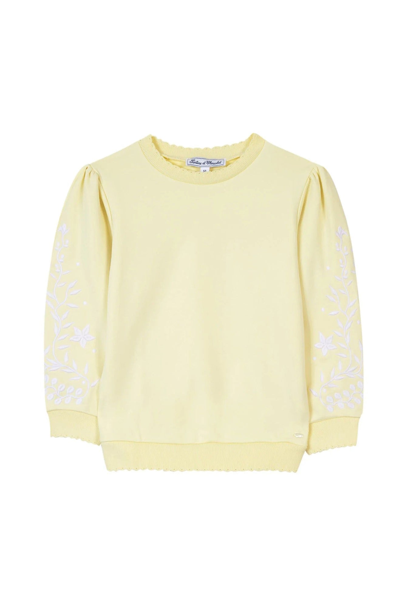 Sweat-shirt Balade Parisienne - Jaune Pale