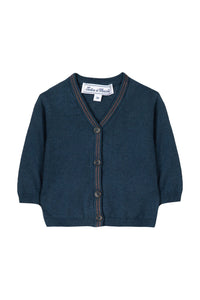 Baby Explorateur linen cardigan - Inky Blue