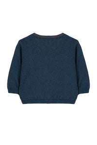 Baby Explorateur linen cardigan - Inky Blue