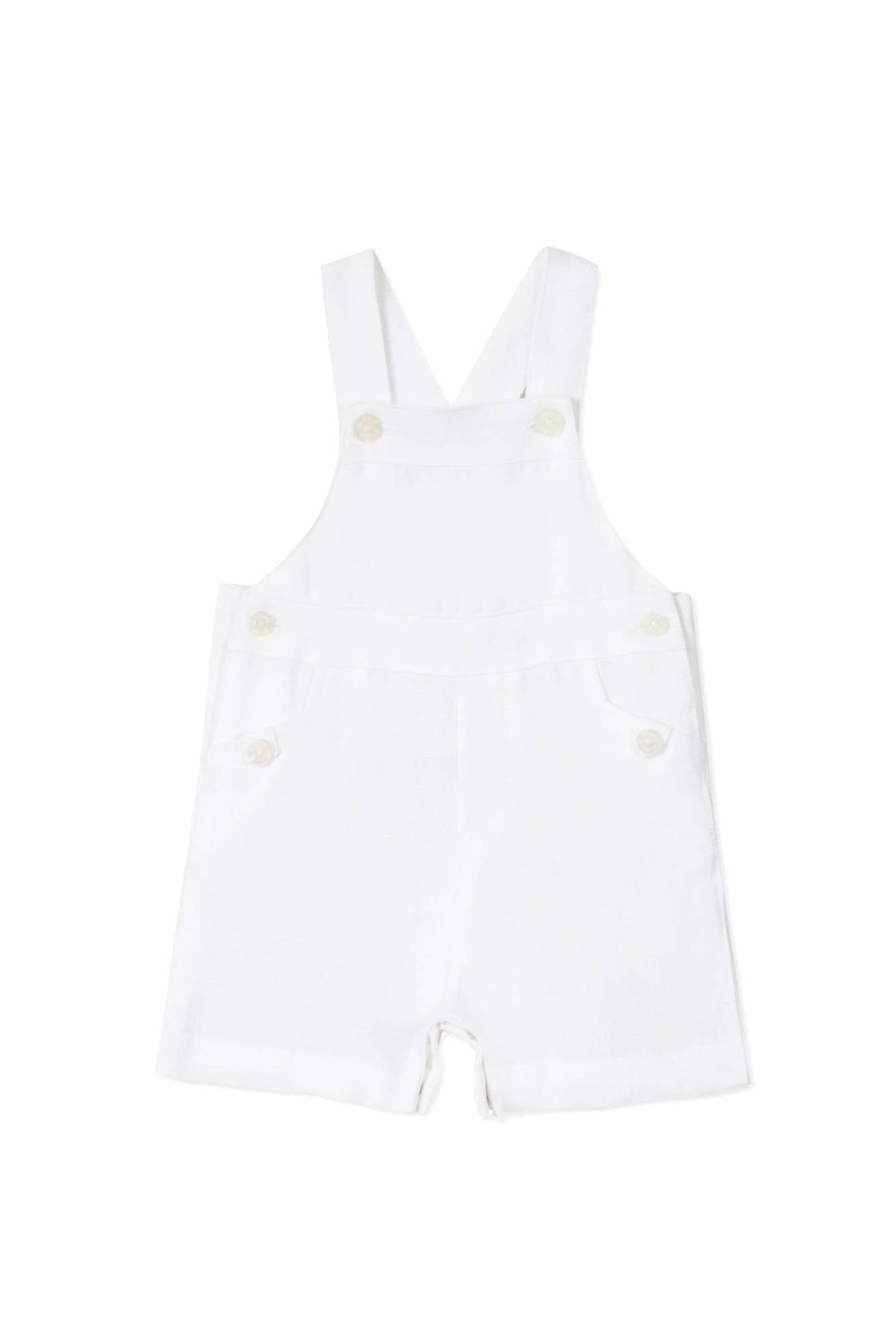Salopette Baby Ceremonie en lin - Blanc