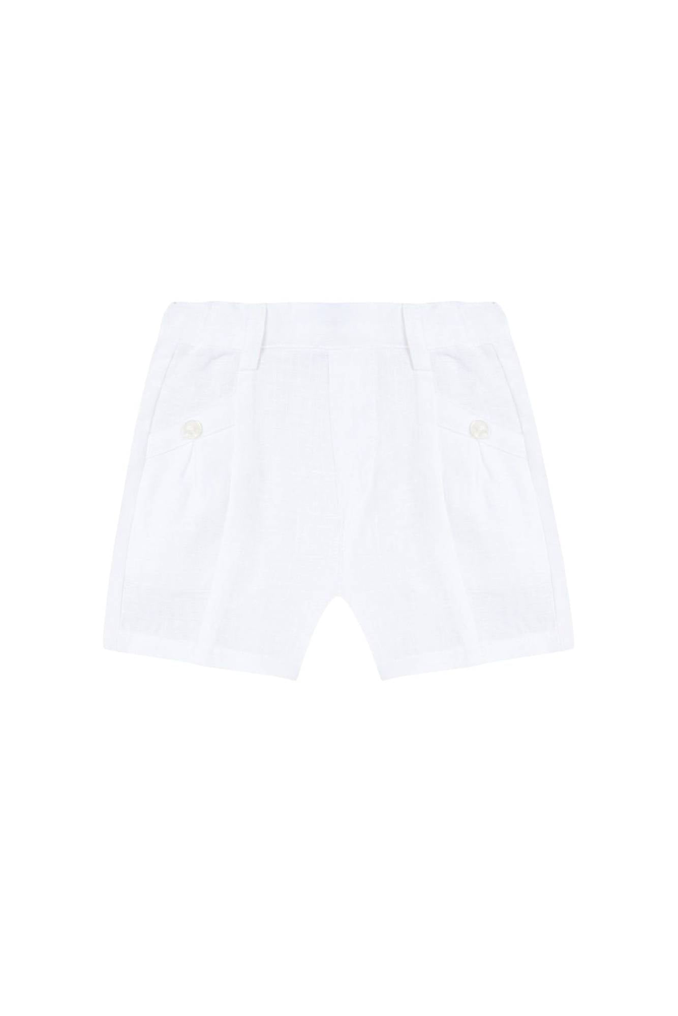 Short Baby Ceremonie en lin - Blanc