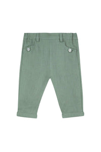 Jardin Secret Baby Pants in linen - Washed Laurel