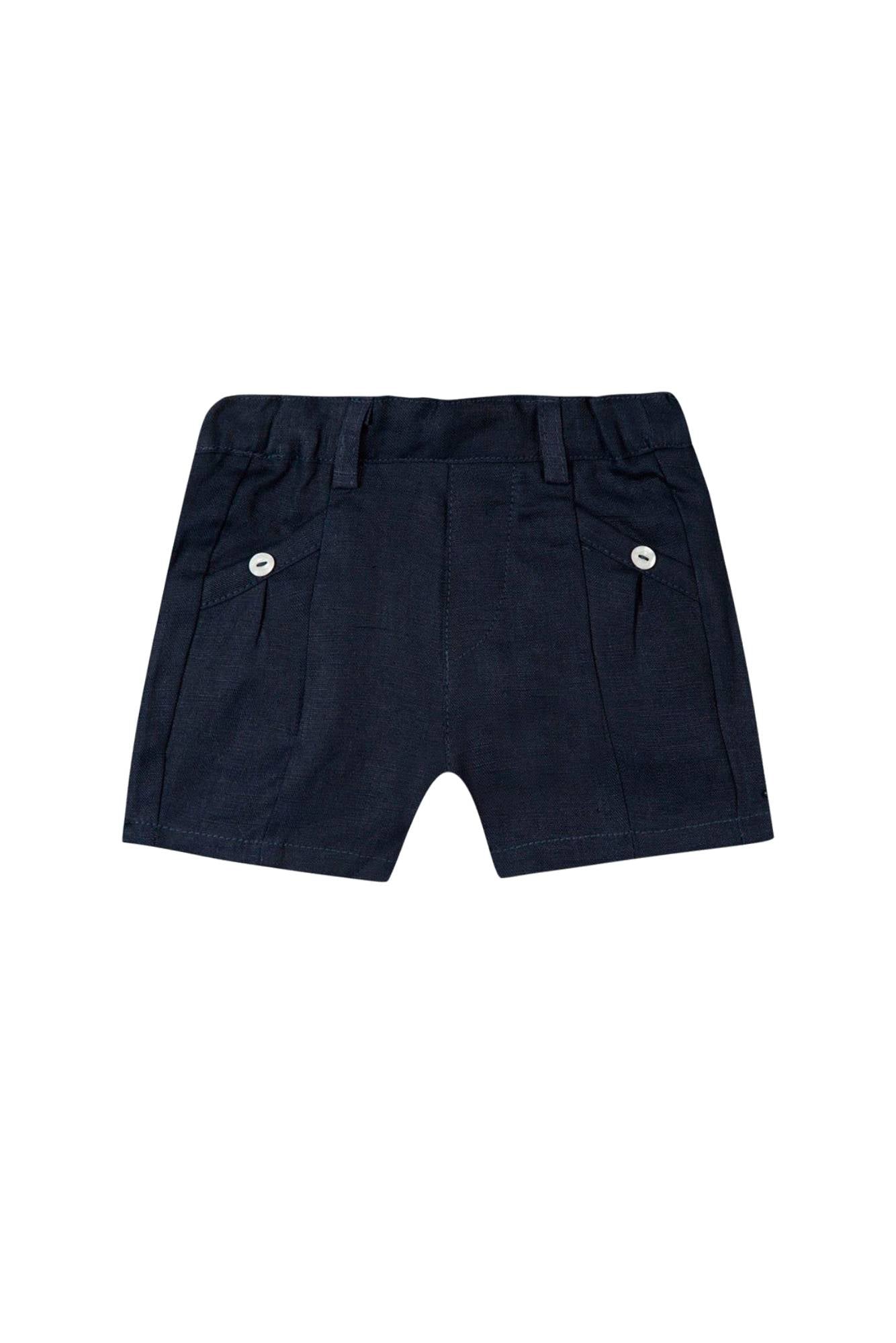 Baby Ceremonie linen shorts - Navy