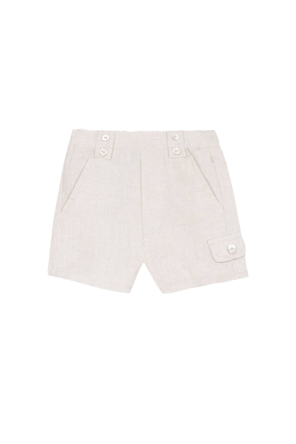 Short Baby Ceremonie en lin - Beige Chiné