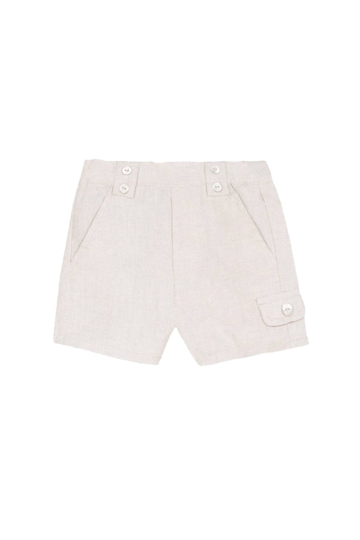 Short Baby Ceremonie en lin - Beige Chiné