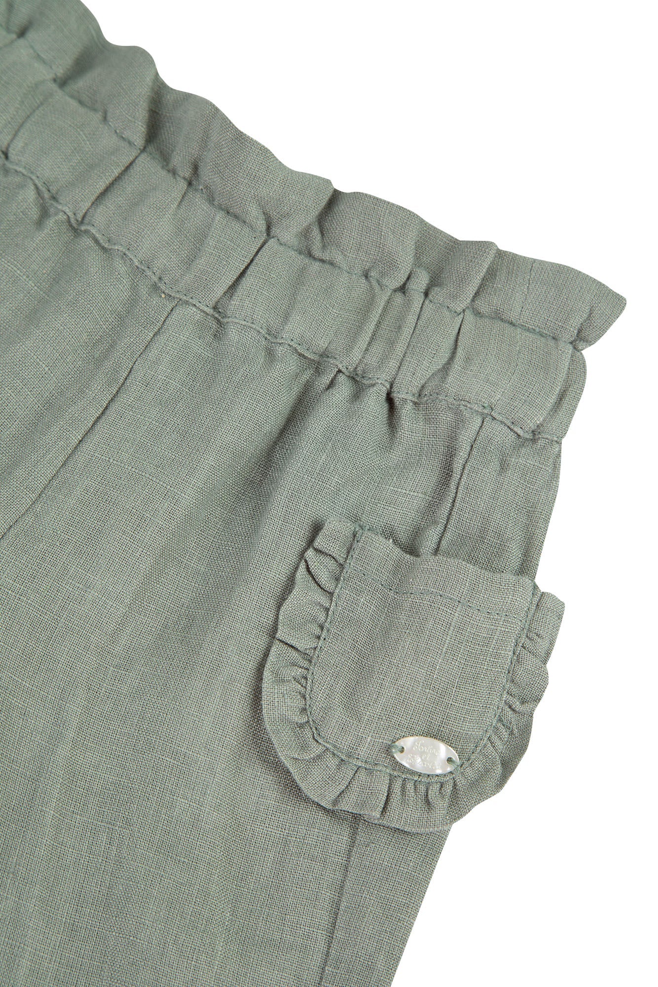 Baby Reves Poetiques linen trousers - Light khaki