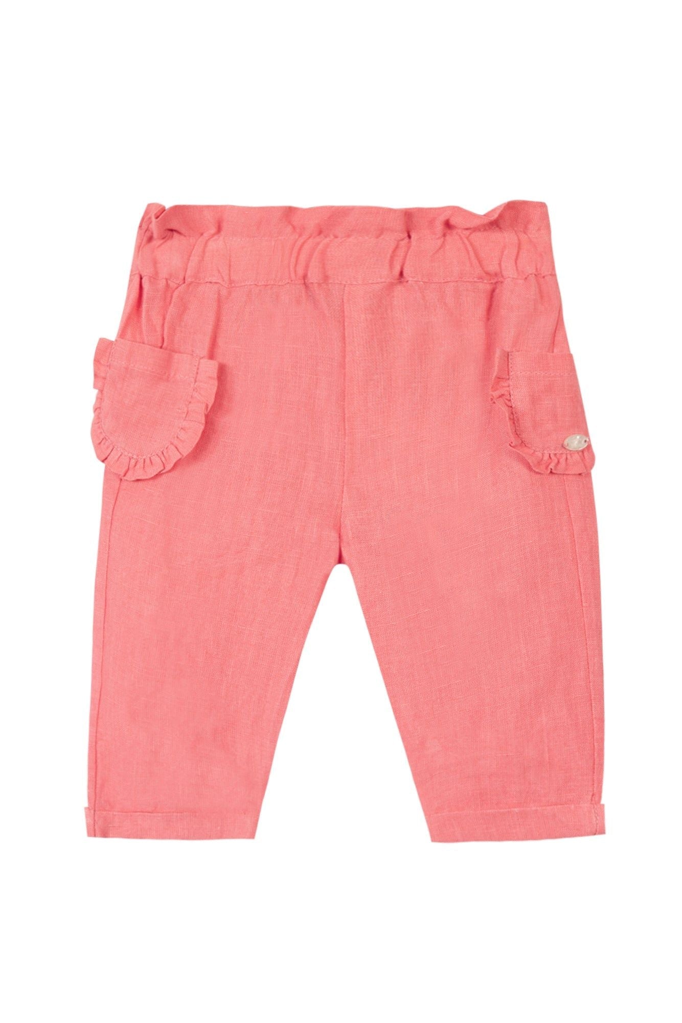 Baby Jardin d'éte linen trousers - Medium pink