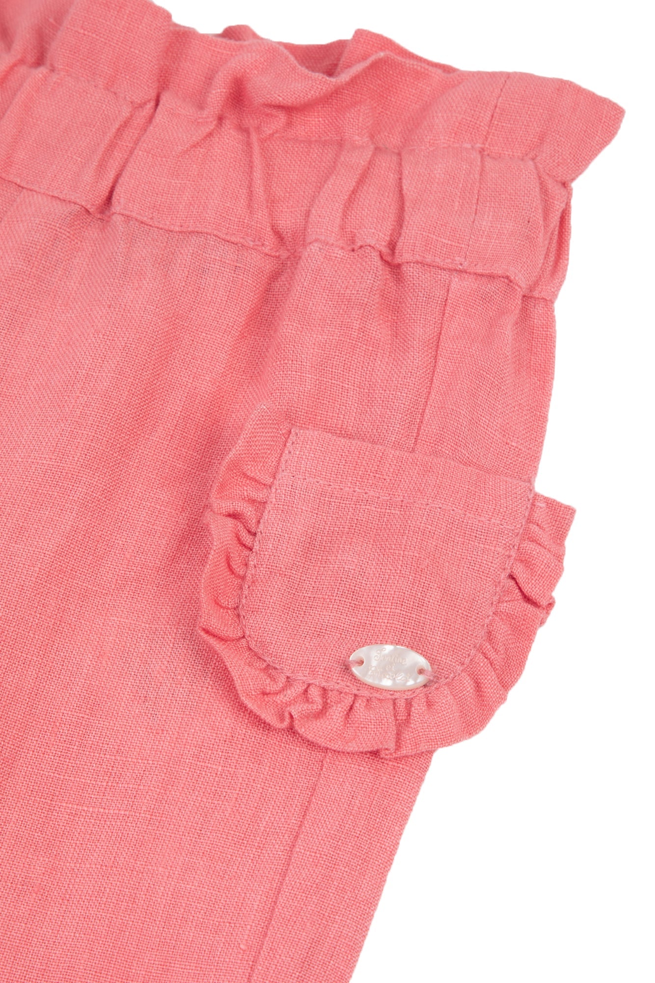 Baby Jardin d'éte linen trousers - Medium pink