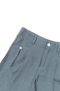 Summer Camp shorts in linen - Vert De Gris