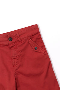 Bermuda à poches boutonnées en coton - Rouge