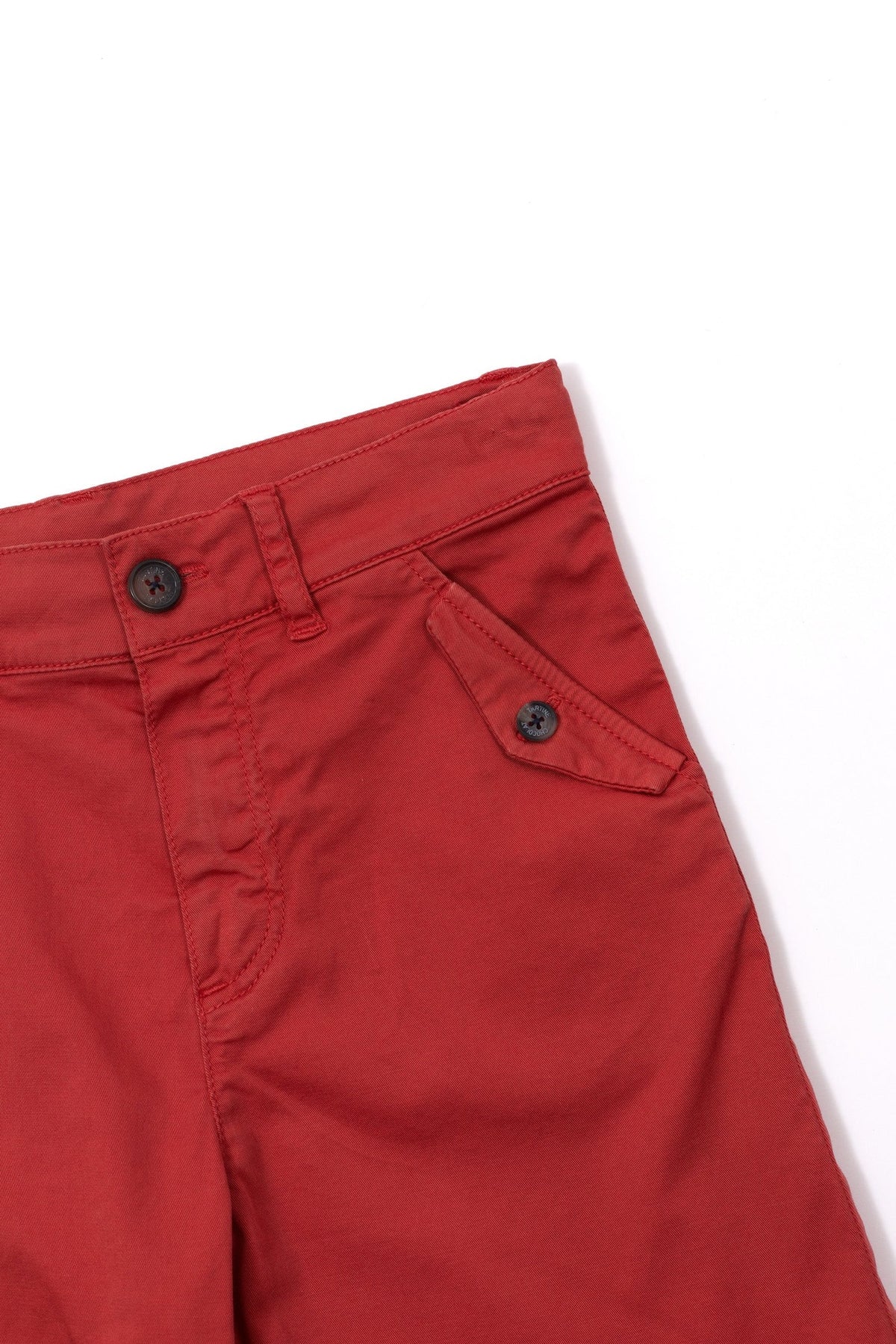 Bermuda à poches boutonnées en coton - Rouge