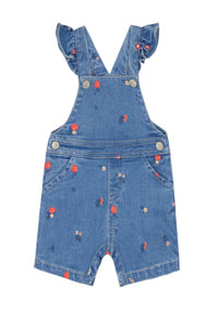 Fleur D'Hibiscus Baby Dungarees - Denim
