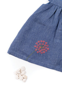 Baby Jardin d'éte linen dress - Indigo