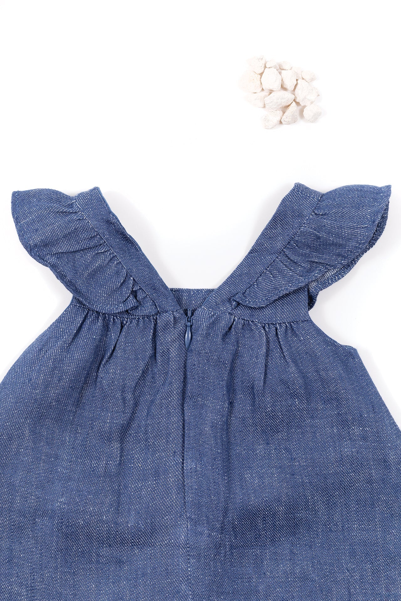 Baby Jardin d'éte linen dress - Indigo