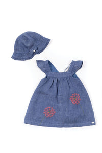 Baby Jardin d'éte linen dress - Indigo