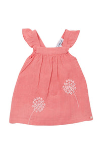 Robe Baby Jardin d'éte en lin - Rose Moyen