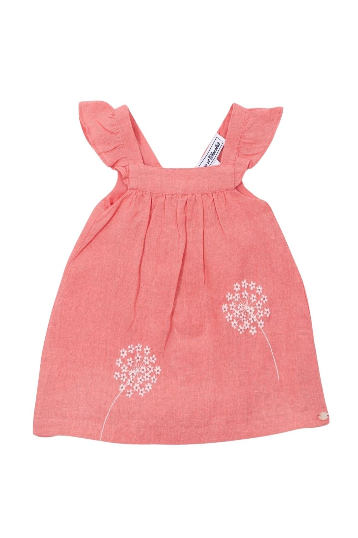 Robe Baby Jardin d'éte en lin - Rose Moyen