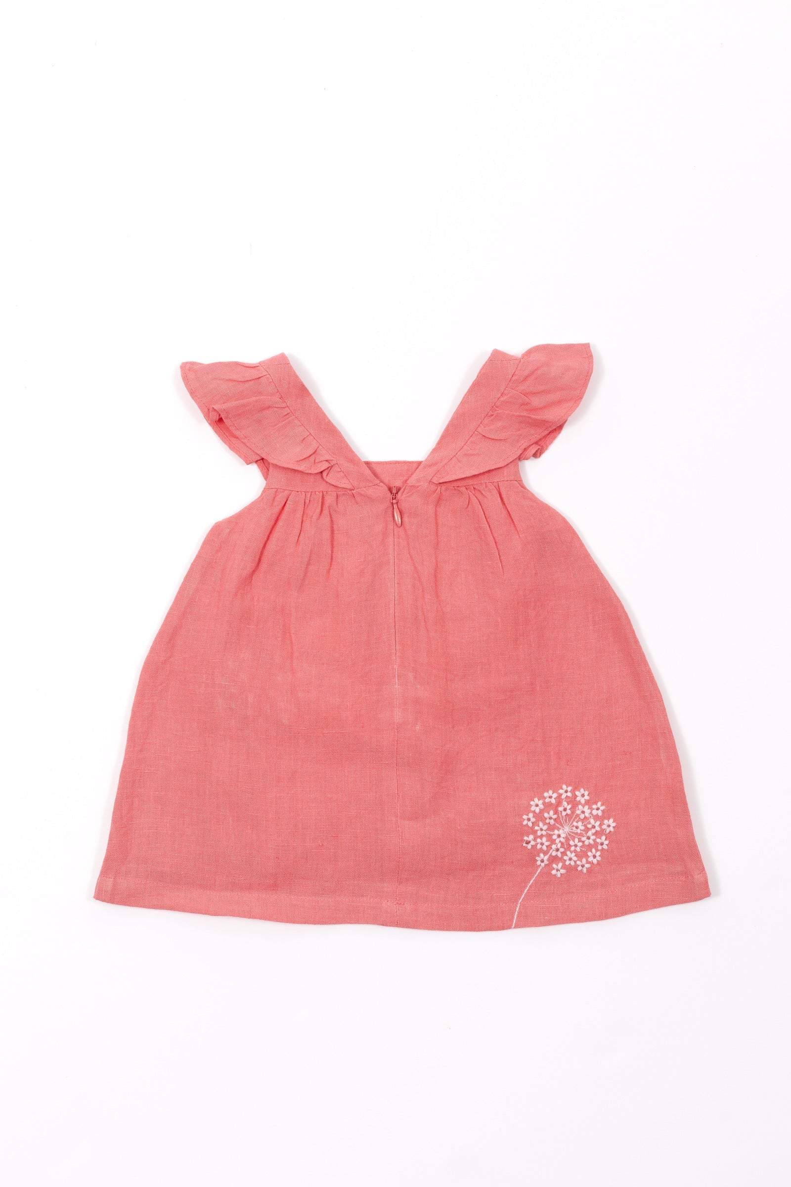 Jardin d'éte linen baby dress - Medium pink