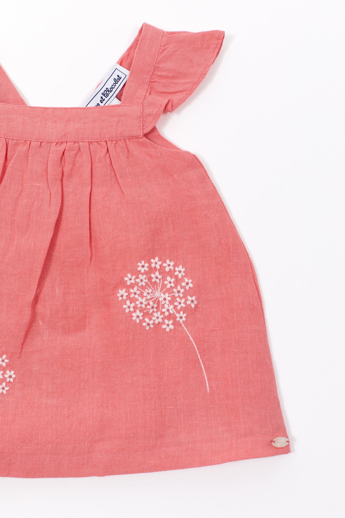 Robe Baby Jardin d'éte en lin - Rose Moyen