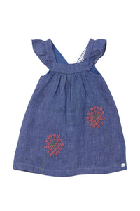 Baby Jardin d'éte linen dress - Indigo