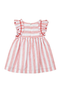 Baby Parfum Bucolique dress in linen mix - Poppy