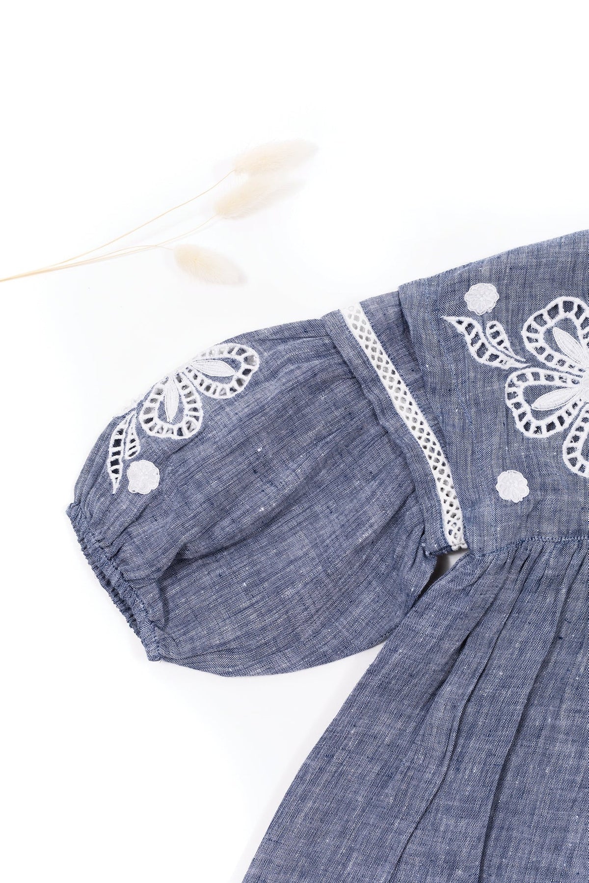 Robe un air de campagne en lin - Bleu orage