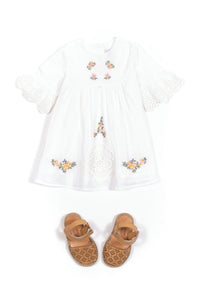 Robe reves poetiques en coton - Blanc