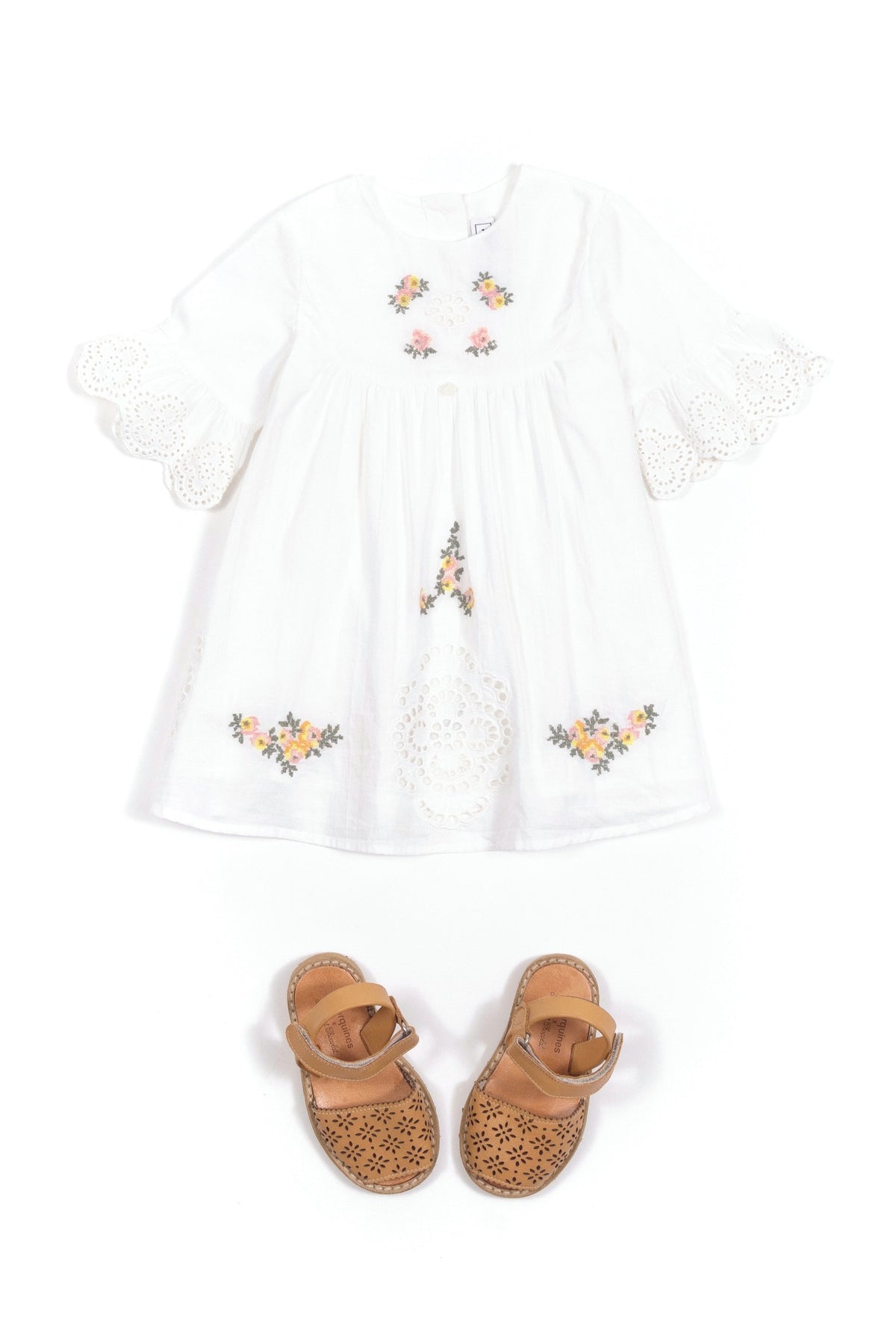 Robe reves poetiques en coton - Blanc