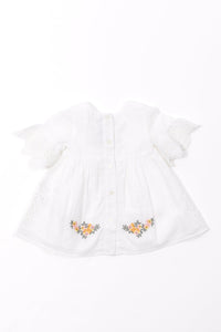 Robe reves poetiques en coton - Blanc