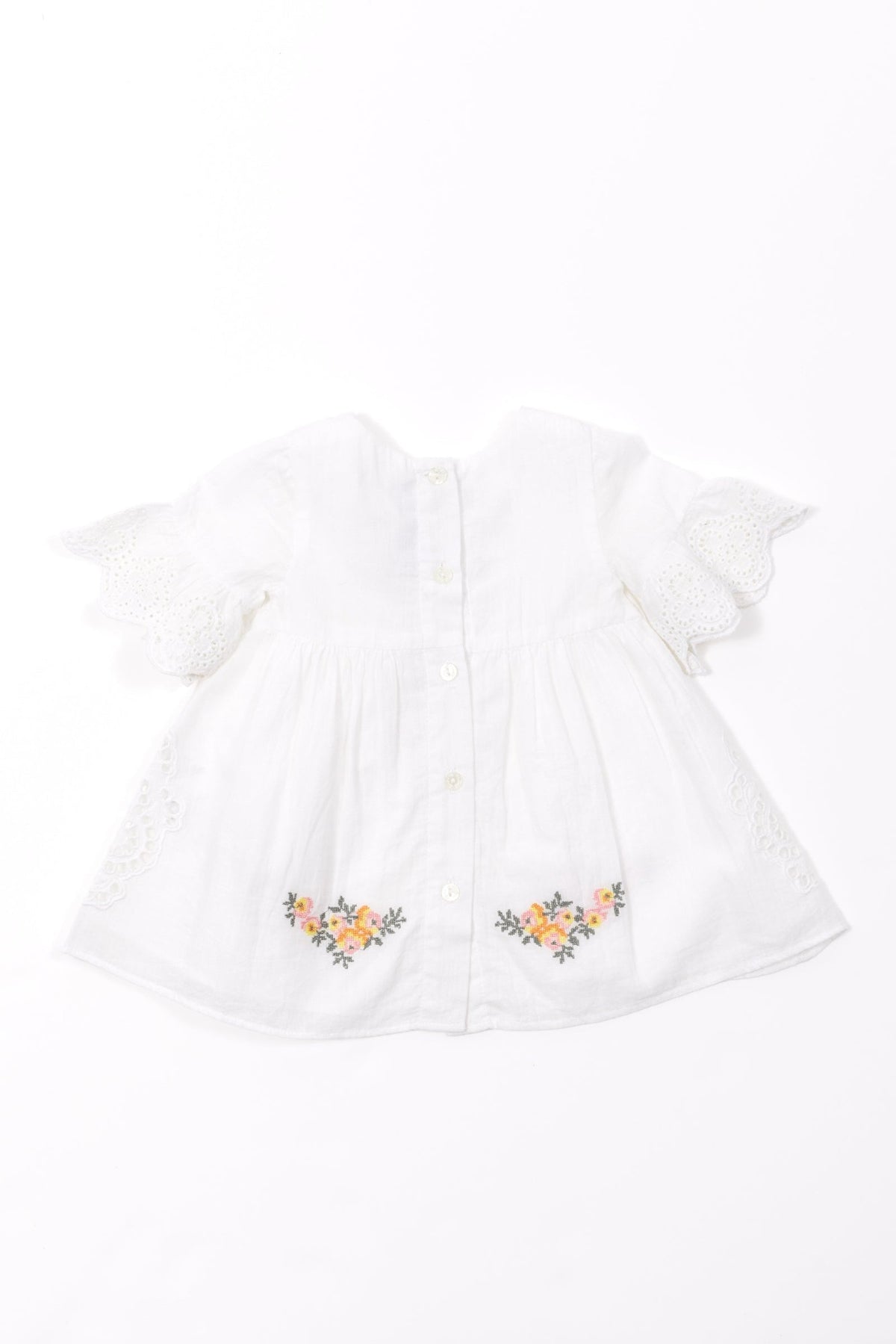 Robe reves poetiques en coton - Blanc