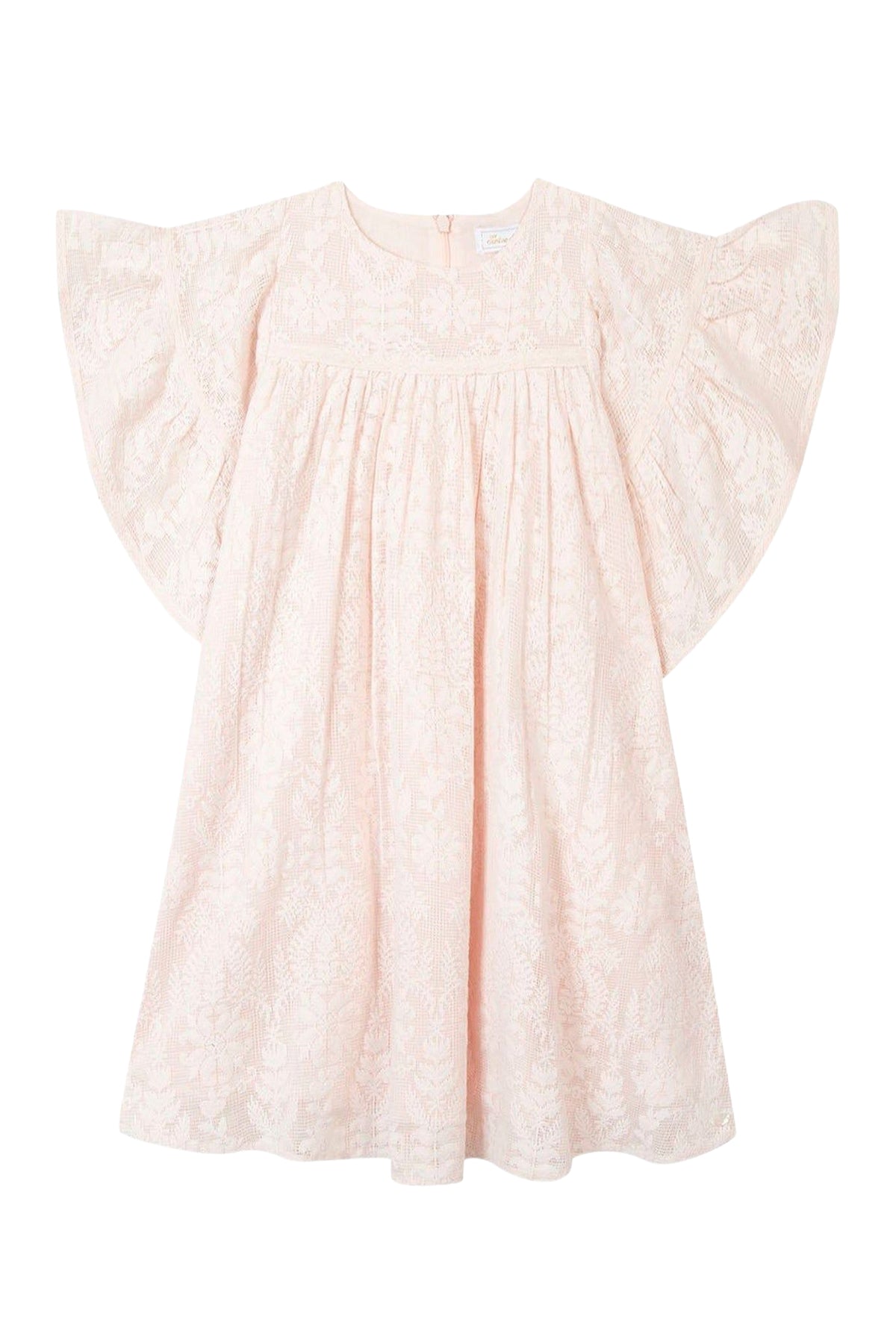 Robe ceremonie en coton - Rose pâle