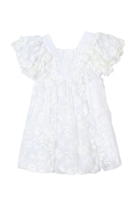 Ceremonie dress in linen - White