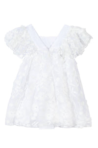 Robe ceremonie en dentelle fleurie - Blanc