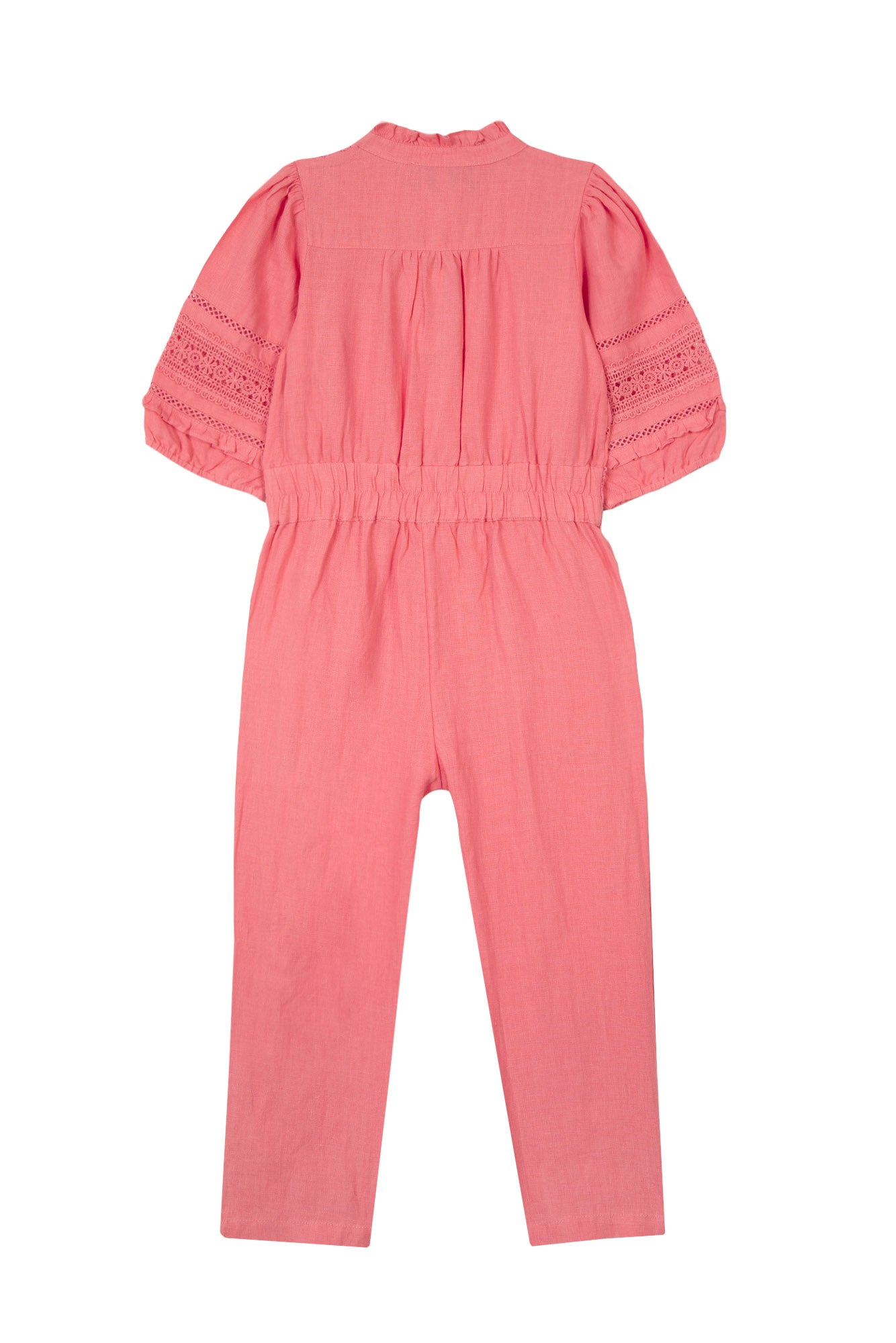 Jardin d'éte long jumpsuit in linen - Medium pink