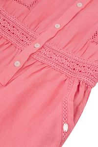 Jardin d'éte long jumpsuit in linen - Medium pink