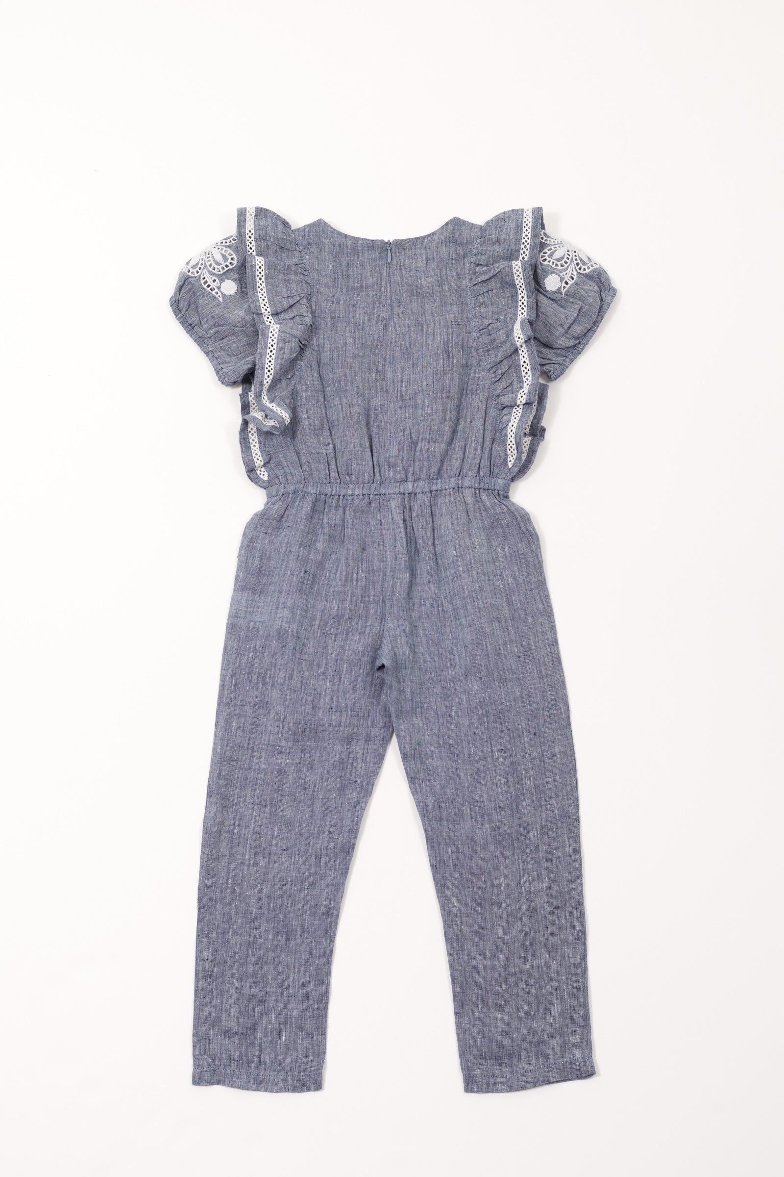 Un Air De Campagne long jumpsuit in linen - Bleu Orage