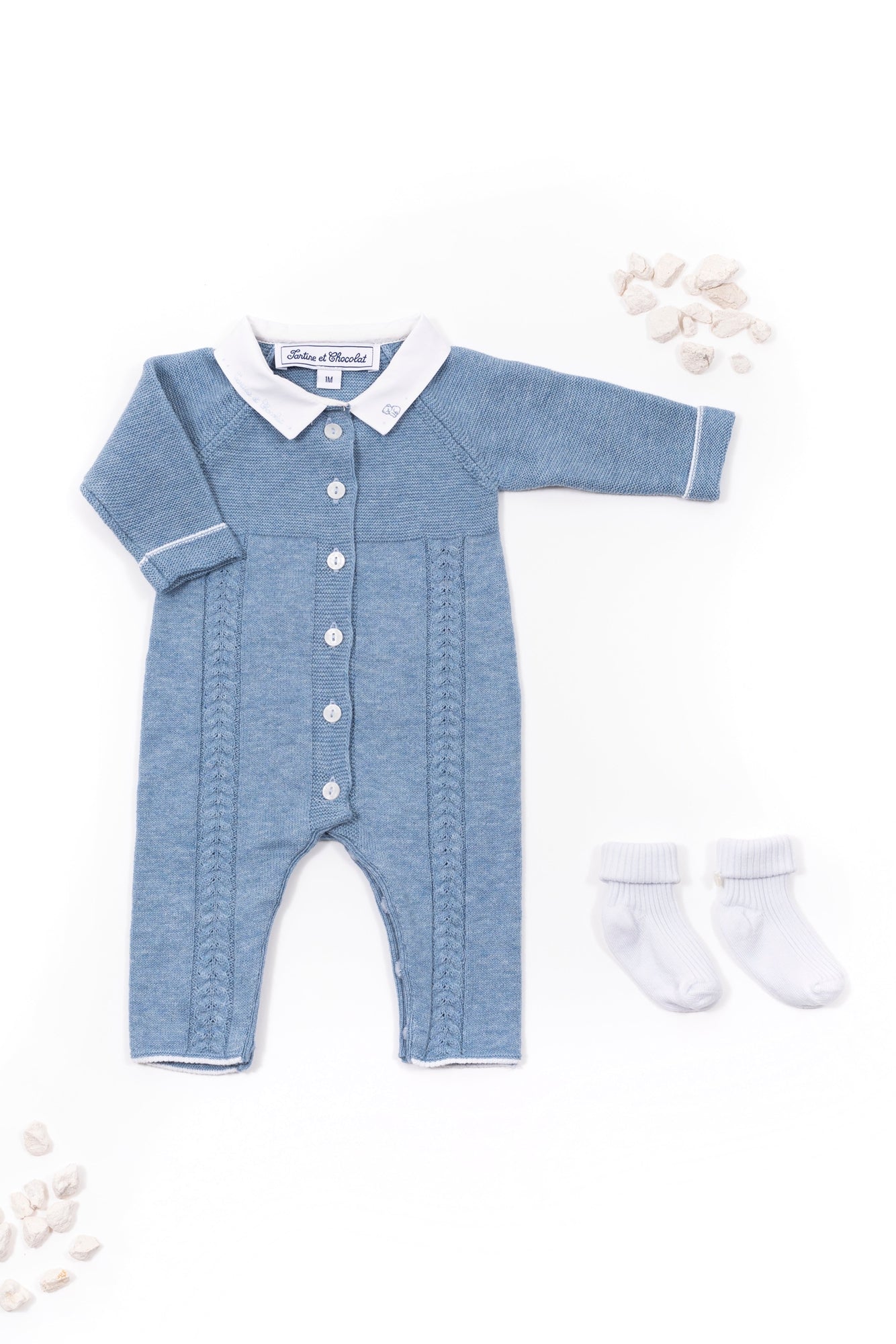Combinaison longue Mon Premier Trousseau - Bleu Nuage