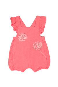 Baby Jardin d'éte short jumpsuit in linen - Medium Pink