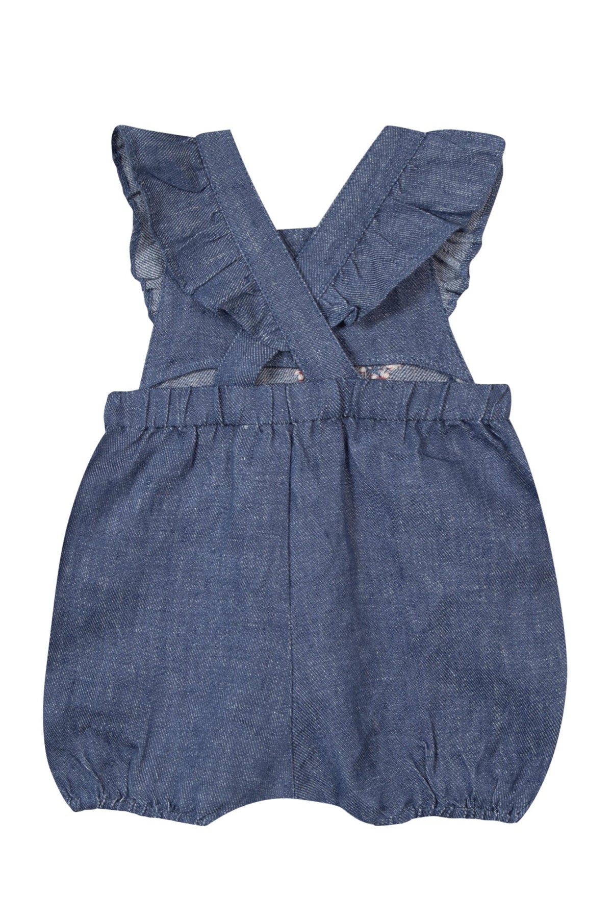 Combinaison courte Baby Jardin d'éte en lin - Indigo