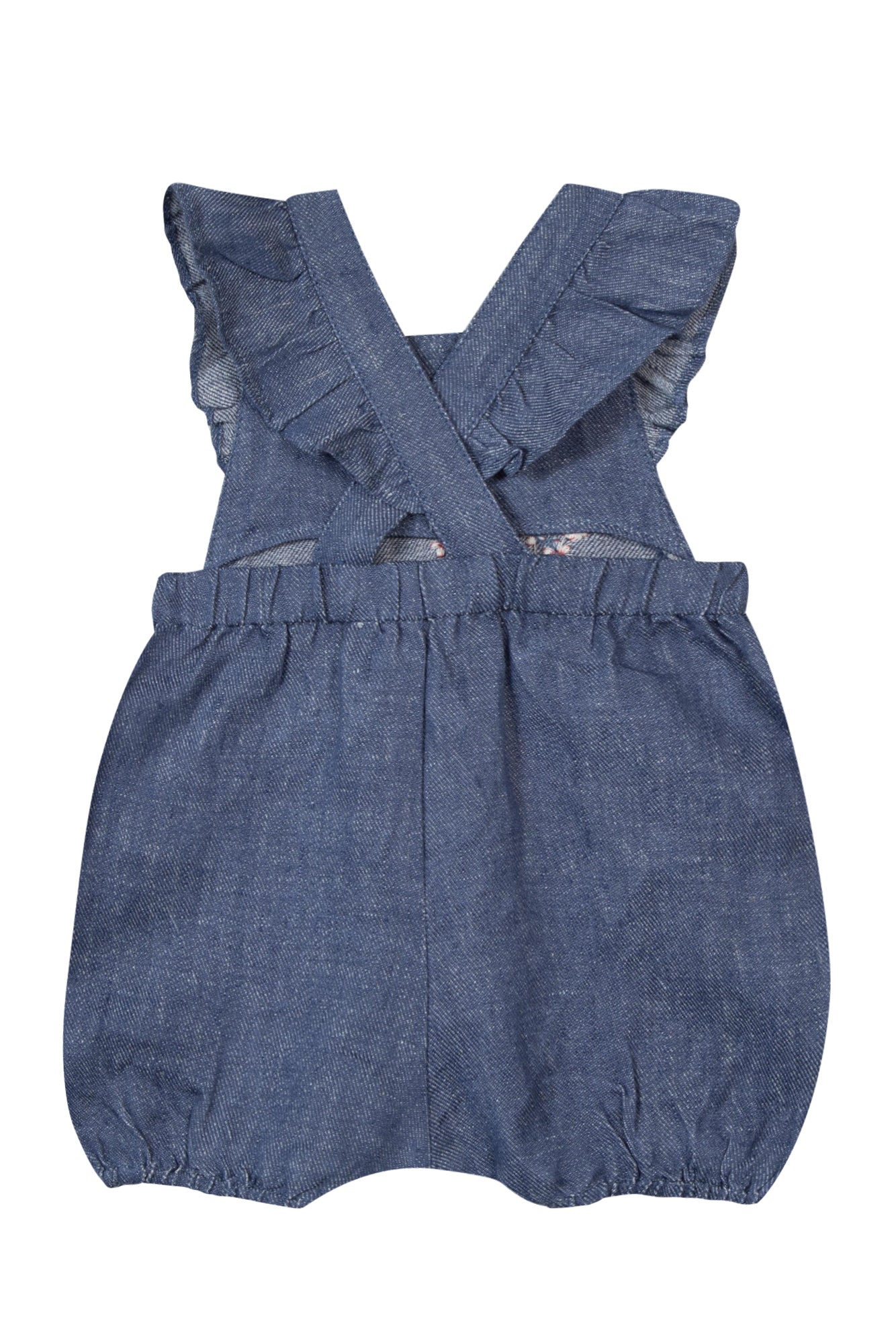Baby Jardin d'éte short jumpsuit in linen - Indigo