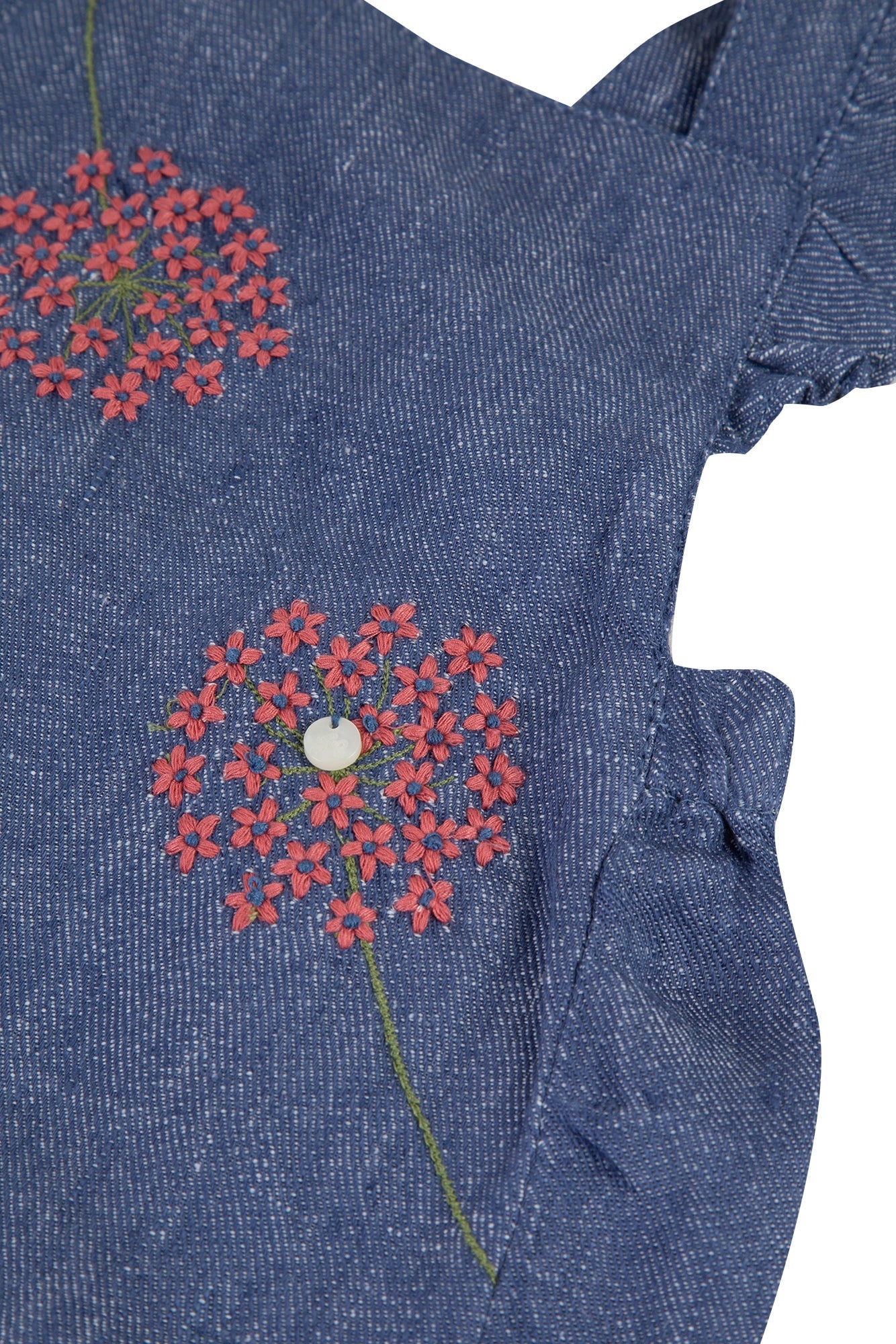 Baby Jardin d'éte short jumpsuit in linen - Indigo
