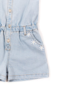 Combinaison courte Balade Parisienne - Denim Lave