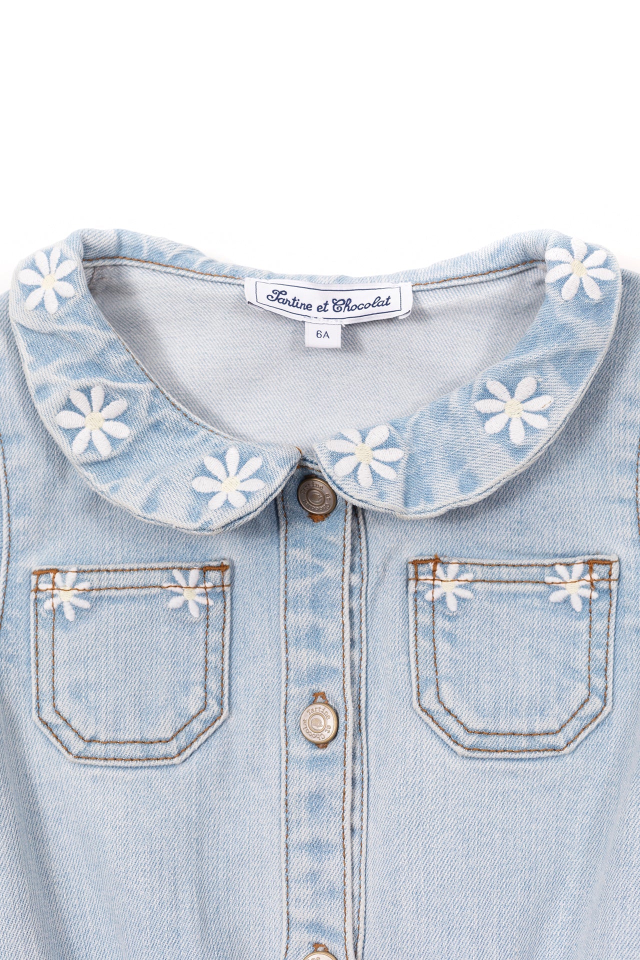 Combinaison courte Balade Parisienne - Denim Lave