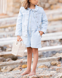 Combinaison courte Balade Parisienne - Denim Lave
