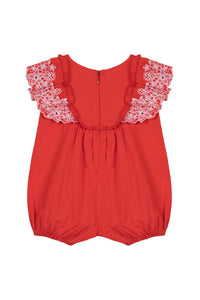 Combinaison courte Baby Parfum Bucolique - Coquelicot
