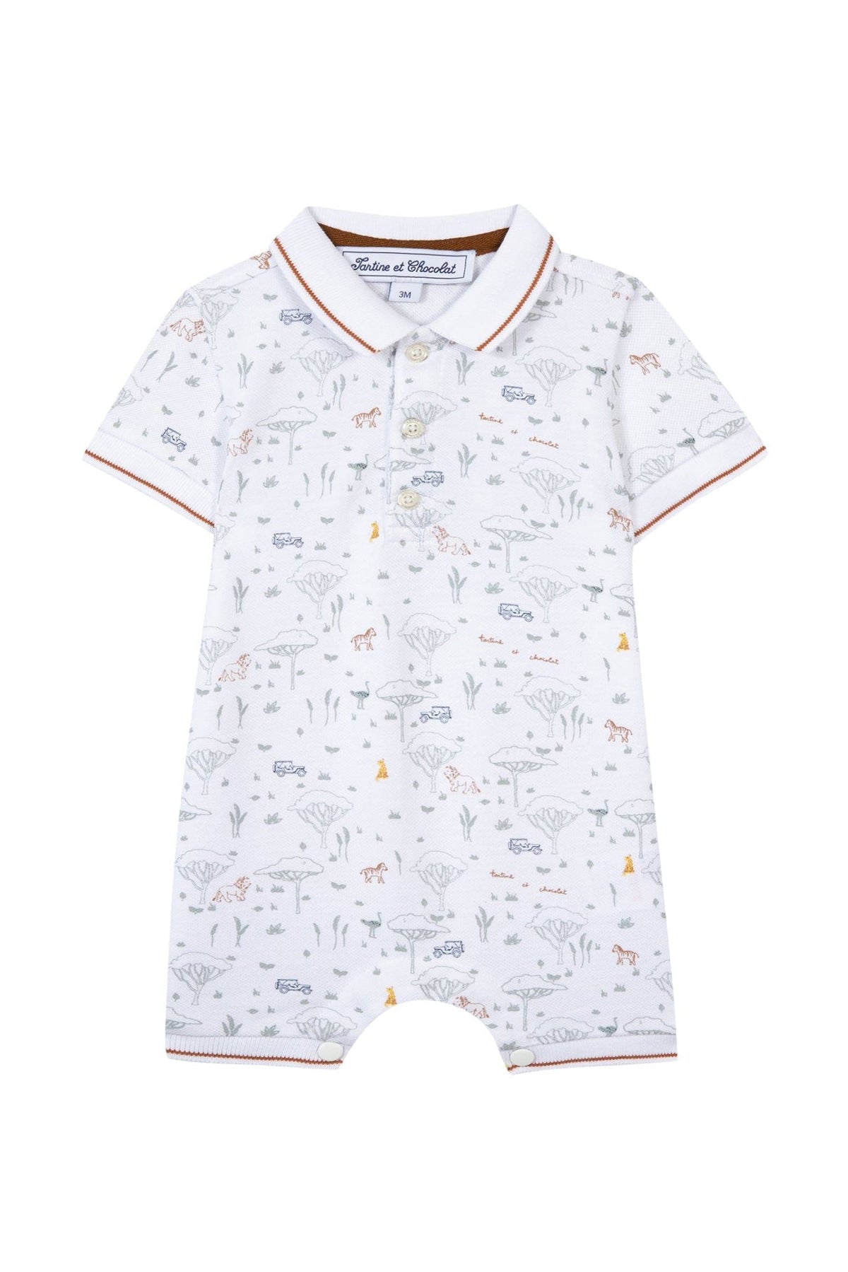 Combinaison courte Baby Explorateur - Blanc