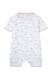 Combinaison courte Baby Explorateur - Blanc
